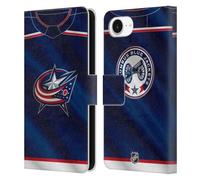 Head Case Designs Officially Licensed NHL Jersey Columbus Blue Jackets Leather Wallet Case Compatible With Apple iPhone 16e