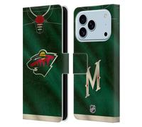 Head Case Designs Officially Licensed NHL Jersey Minnesota Wild Leather Wallet Case Compatible With Apple iPhone 17 Pro