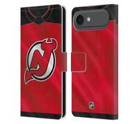 Head Case Designs Officially Licensed NHL Jersey New Jersey Devils Leather Wallet Case Compatible With Apple iPhone 17 Air