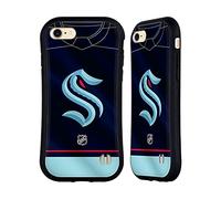 Head Case Designs Officially Licensed NHL Jersey Seattle Kraken Hybrid Case Compatible With Apple iPhone 7/8 / SE 2020 & 2022