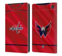 Head Case Designs Officially Licensed NHL Jersey Washington Capitals Leather Wallet Case Compatible With Amazon Fire 7 2022