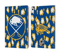 Head Case Designs Officially Licensed NHL Leopard Patten Buffalo Sabres Leather Wallet Case Compatible With Apple iPad Air 13 2024/2025