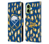 Head Case Designs Officially Licensed NHL Leopard Patten Buffalo Sabres Leather Wallet Case Compatible With Apple iPhone 17
