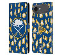 Head Case Designs Officially Licensed NHL Leopard Patten Buffalo Sabres Leather Wallet Case Compatible With Apple iPhone 17 Air