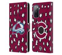 Head Case Designs Officially Licensed NHL Leopard Patten Colorado Avalanche Leather Wallet Case Compatible With Samsung Galaxy S20 FE / 5G