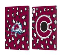 Head Case Designs Officially Licensed NHL Leopard Patten Colorado Avalanche Leather Wallet Case Compatible With Apple iPad Air 13 2024/2025