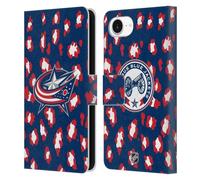 Head Case Designs Officially Licensed NHL Leopard Patten Columbus Blue Jackets Leather Wallet Case Compatible With Apple iPhone 16e
