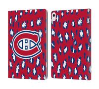 Head Case Designs Officially Licensed NHL Leopard Patten Montreal Canadiens Leather Wallet Case Compatible With Apple iPad Air 13 2024/2025