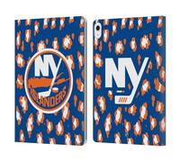 Head Case Designs Officially Licensed NHL Leopard Patten New York Islanders Leather Wallet Case Compatible With Apple iPad Air 13 2024/2025