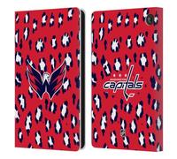 Head Case Designs Officially Licensed NHL Leopard Patten Washington Capitals Leather Wallet Case Compatible With Amazon Fire 7 2022
