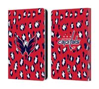 Head Case Designs Officially Licensed NHL Leopard Patten Washington Capitals Leather Wallet Case Compatible With Amazon Kindle 11th Gen (2024)