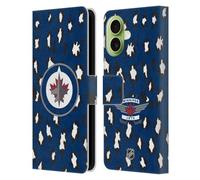 Head Case Designs Officially Licensed NHL Leopard Patten Winnipeg Jets Leather Wallet Case Compatible With Apple iPhone 17