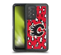 Head Case Designs Officially Licensed NHL Leopard Pattern Calgary Flames Ultra-Armoured Shockproof Case [Military Grade Protection] Compatible With Galaxy A52 / A52s / 5G (2021)