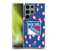 Head Case Designs Officially Licensed NHL Leopard Pattern New York Rangers Hard Back Case Compatible With Samsung Galaxy S24 Ultra 5G