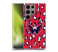 Head Case Designs Officially Licensed NHL Leopard Pattern Washington Capitals Hard Back Case Compatible With Samsung Galaxy S24 Ultra 5G