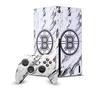 Head Case Designs Officially Licensed NHL Marble Boston Bruins Game Console Wrap and Game Controller Skin Bundle Compatible With Xbox Series X