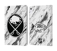 Head Case Designs Officially Licensed NHL Marble Buffalo Sabres Leather Wallet Case Compatible With Apple iPad Air 13 2024/2025