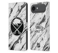 Head Case Designs Officially Licensed NHL Marble Buffalo Sabres Leather Wallet Case Compatible With Apple iPhone 17 Air