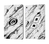 Head Case Designs Officially Licensed NHL Marble Carolina Hurricanes Leather Wallet Case Compatible With Apple iPad Air 13 2024/2025