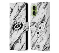 Head Case Designs Officially Licensed NHL Marble Carolina Hurricanes Leather Wallet Case Compatible With Apple iPhone 17
