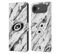 Head Case Designs Officially Licensed NHL Marble Carolina Hurricanes Leather Wallet Case Compatible With Apple iPhone 17 Air