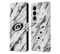 Head Case Designs Officially Licensed NHL Marble Carolina Hurricanes Leather Wallet Case Compatible With Samsung Galaxy S26