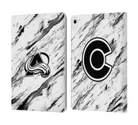 Head Case Designs Officially Licensed NHL Marble Colorado Avalanche Leather Wallet Case Compatible With Apple iPad Air 13 2024/2025
