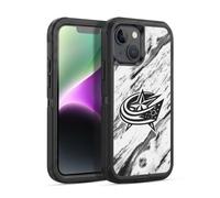 Head Case Designs Officially Licensed NHL Marble Columbus Blue Jackets Ultra-Armoured Shockproof Case [Military Grade Protection] Compatible With Apple iPhone 14