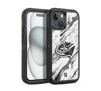 Head Case Designs Officially Licensed NHL Marble Columbus Blue Jackets Ultra-Armoured Shockproof Case [Military Grade Protection] Compatible With Apple iPhone 15