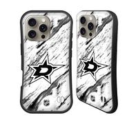 Head Case Designs Officially Licensed NHL Marble Dallas Stars Hybrid Case Compatible With Apple iPhone 16 Pro