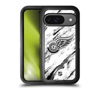 Head Case Designs Officially Licensed NHL Marble Detroit Red Wings Ultra-Armoured Shockproof Case Compatible With Google Pixel 9 / Pixel 9 Pro