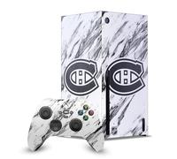 Head Case Designs Officially Licensed NHL Marble Montreal Canadiens Game Console Wrap and Game Controller Skin Bundle Compatible With Xbox Series X