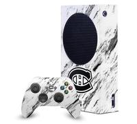 Head Case Designs Officially Licensed NHL Marble Montreal Canadiens Game Console Wrap and Game Controller Skin Bundle Compatible With Xbox Series S