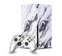 Head Case Designs Officially Licensed NHL Marble New Jersey Devils Game Console Wrap and Game Controller Skin Bundle Compatible With Xbox Series X