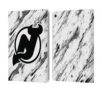 Head Case Designs Officially Licensed NHL Marble New Jersey Devils Leather Wallet Case Compatible With Apple iPad Air 13 2024/2025