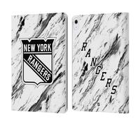 Head Case Designs Officially Licensed NHL Marble New York Rangers Leather Wallet Case Compatible With Apple iPad Air 13 2024/2025