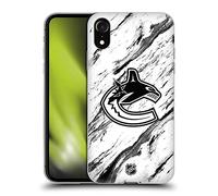 Head Case Designs Officially Licensed NHL Marble Vancouver Canucks Gel Case [Military Grade Protection] Compatible With Apple iPhone XR