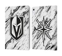 Head Case Designs Officially Licensed NHL Marble Vegas Golden Knights Leather Wallet Case Compatible With Apple iPad Air 13 2024/2025