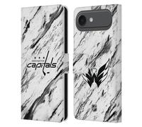 Head Case Designs Officially Licensed NHL Marble Washington Capitals Leather Wallet Case Compatible With Apple iPhone 17 Air