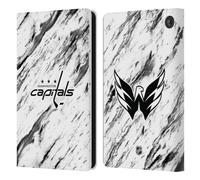 Head Case Designs Officially Licensed NHL Marble Washington Capitals Leather Wallet Case Compatible With Amazon Fire 7 2022