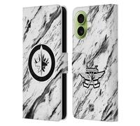 Head Case Designs Officially Licensed NHL Marble Winnipeg Jets Leather Wallet Case Compatible With Apple iPhone 17