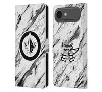 Head Case Designs Officially Licensed NHL Marble Winnipeg Jets Leather Wallet Case Compatible With Apple iPhone 17 Air