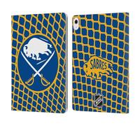 Head Case Designs Officially Licensed NHL Net Pattern Buffalo Sabres Leather Wallet Case Compatible With Apple iPad Air 13 2024/2025