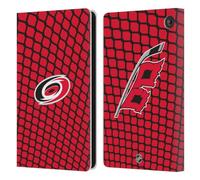 Head Case Designs Officially Licensed NHL Net Pattern Carolina Hurricanes Leather Wallet Case Compatible With Amazon Fire 7 2022