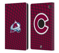 Head Case Designs Officially Licensed NHL Net Pattern Colorado Avalanche Leather Wallet Case Compatible With Amazon Fire 7 2022