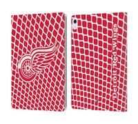 Head Case Designs Officially Licensed NHL Net Pattern Detroit Red Wings Leather Wallet Case Compatible With Apple iPad Air 13 2024/2025