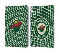Head Case Designs Officially Licensed NHL Net Pattern Minnesota Wild Leather Wallet Case Compatible With Apple iPad Air 13 2024/2025