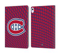 Head Case Designs Officially Licensed NHL Net Pattern Montreal Canadiens Leather Wallet Case Compatible With Apple iPad Air 13 2024/2025