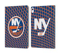 Head Case Designs Officially Licensed NHL Net Pattern New York Islanders Leather Wallet Case Compatible With Apple iPad Air 13 2024/2025