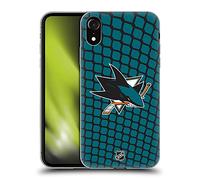 Head Case Designs Officially Licensed NHL Net Pattern San Jose Sharks Gel Case [Military Grade Protection] Compatible With Apple iPhone XR